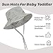 Baby Sun Hat Toddler Bucket Hats Summer Sun Protective Kids Beach Hats Wide Brim Outdoor Camping Hat for Boys Girls Dinosaur Grey 2-4T