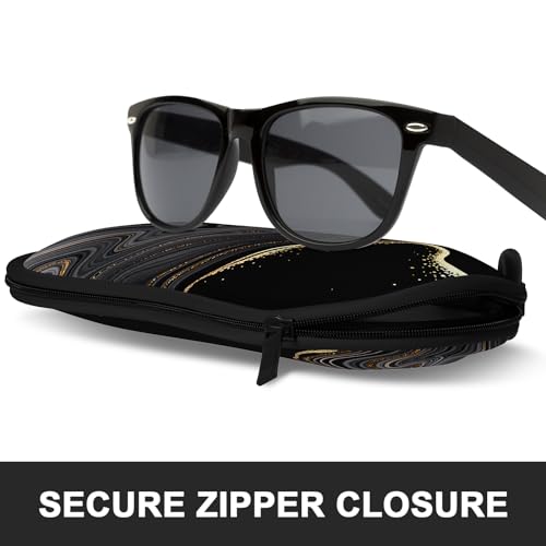 Image of Sunglasses Soft Case, Ultra Light Portable Neoprene Zipper Glasses Case for Men Women