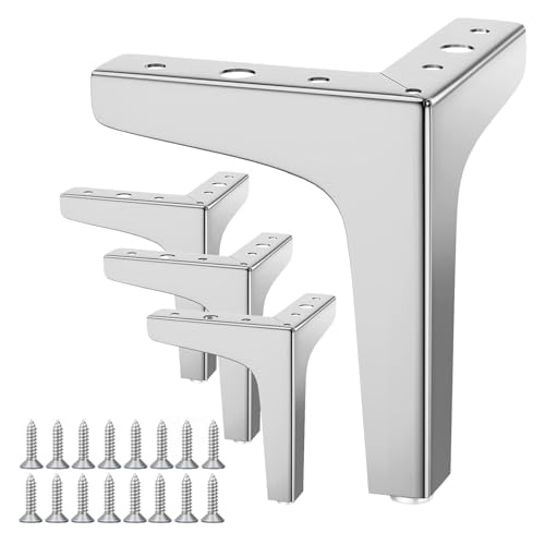 4 piezas de patas de mueble, patas de mesa triangulares de 10 cm, patas de sofá de repuesto de metal, para sillas, mesa, armario, cama, armarios, sofá, mesita de noche, mueble de TV, cajones, silla de