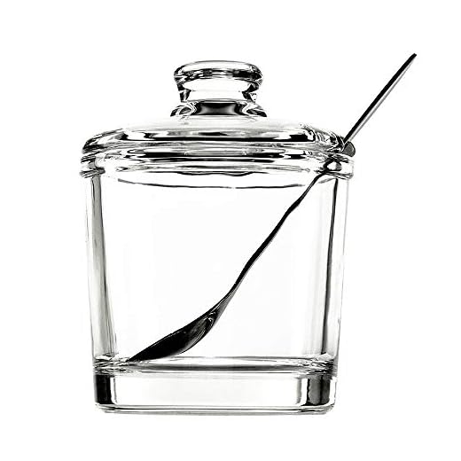 Vencer Sugar Bowl Clear Glass With Lid and Stainless Steel Sugar Serving Spoon, 6.3 Ounces (180 ML),Sugar Canister, Sugar Dispenser, VFO-027