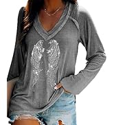 Fronage Womens Rhinestone Skull Tank Tops Long Short Sleeve Summer V Neck Sleeveless Shirts