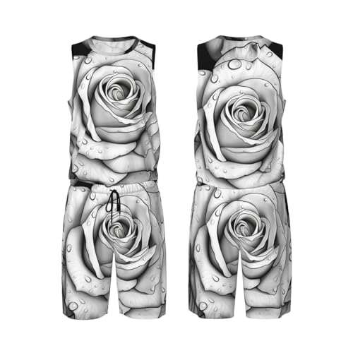 Ensemble gilet de basket-ball homme short athlétique noir rose