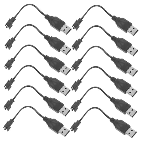 ORFOFE 12 Pièces Câble de Chargement USB Court Adaptateur d'alimentation pour Machine à Bulles et télécommandé avec Protection Contre la Surcharge (12...