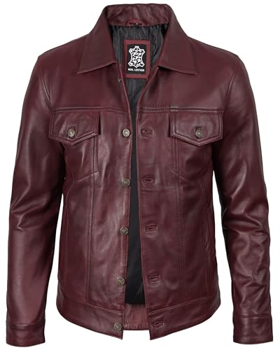 Blingsoul Premium Vintage Leather Jacket Men - Real Lambskin Trucker Mens Leather Jackets2