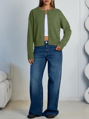 Image of Trendy Queen Cropped Cardigan Sweaters for Women Lightweight Y2k Fall Outfits Spring Fashion Clothes 2026