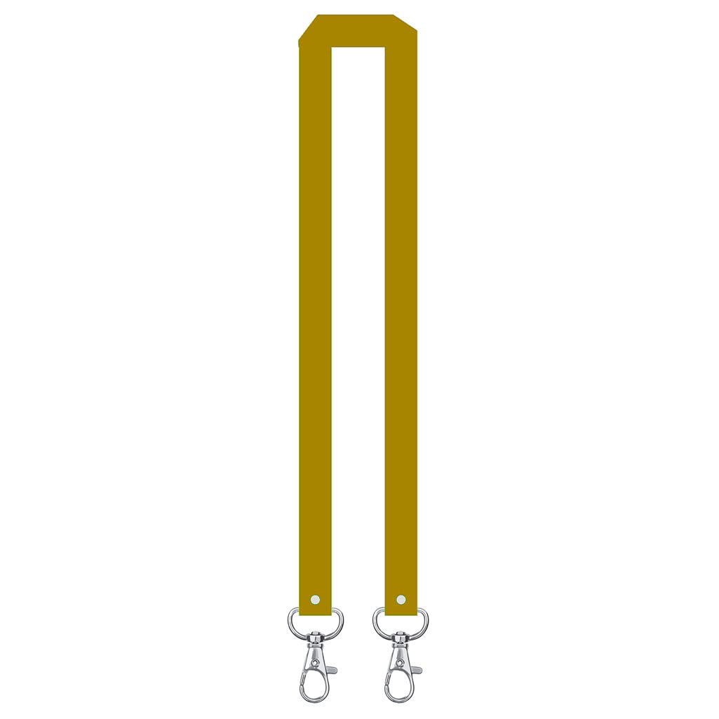 inking house Plain or Peroanalised DOUBLE CLIP Lanyard neck strap ID holder (GOLD)