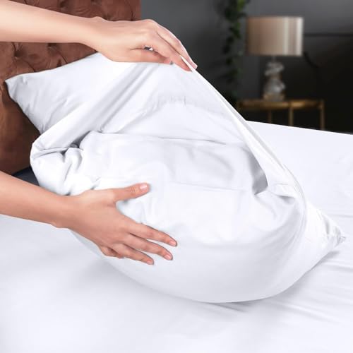 Image of Utopia Bedding 4-Piece Bed Sheet Set 160 x 200 cm, White - Polyester Microfibre, Oeko-Tex Certified, 1 Fitted Sheet 160 x 200 cm, 1 Flat Sheet 266 x 259 cm and 2 Pillowcases 50 x 75 cm