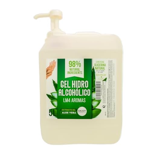 ENJOY COSMETICS | Gel Hidroalcohólico | 70% Alcohol | Con Extracto Natural de Aloe Vera y Glicerina Natural | Cuidado de la Piel | 98% Ingredientes Naturales | Ideal para Casa y Comercios | 5000 ml