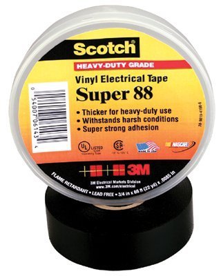 Scotch(R) Premium Vinyl Electrical Tape 88-Super-3/4x44FT, 3/4 in x 44 ft (19 mm x 13,4 m)