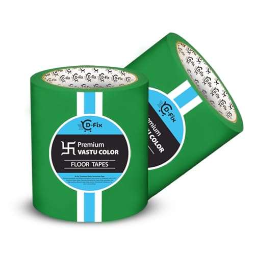 Image of D-fix Vastu Color Floor Tapes | 4 Inch Wide, 25M Each | Green | Vastu Dosh Remedy, Vastu Correction for WC, Toilet, Entrance, Home & Office (1 Rolls Pack)