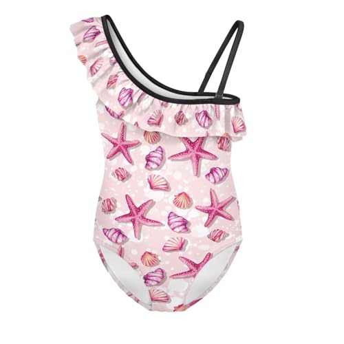 Girls'one Piece Swimsuit,Ruffle Strap Bathing Suit with Adjustable Strap Kids Beach Pool Quick Dry Swimwear 3-14 - Main Image