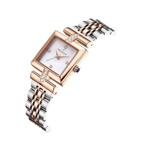 Image of Daniel Hechter Paris Cambon Collection Luxury Watch for Women with Square Dial, Crystal Accents and Stainless Steel Strap