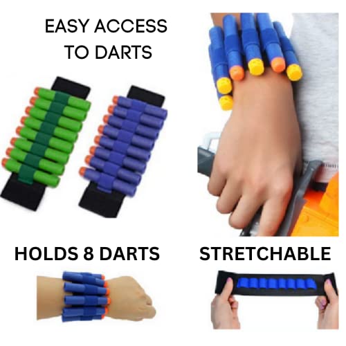 Wishery Accessories For Nerf Party Supplies - 12 Kids. Bulk Birthday Favors Pack - Toy Guns, Wrist Bullet Holders, Foam Darts, Face Masks & Safety Glasses For 2 Teams - Boys & Girls Ages 4+ Years Old #TOP5