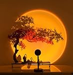 GY Sunset lamp 4 Colors Sunset Projection Lamp 5W Sunset Light for Home Decor 360° Rotating Romantic Vision Mood Light Suitable for Photography, Selfie, Living Room Decoration