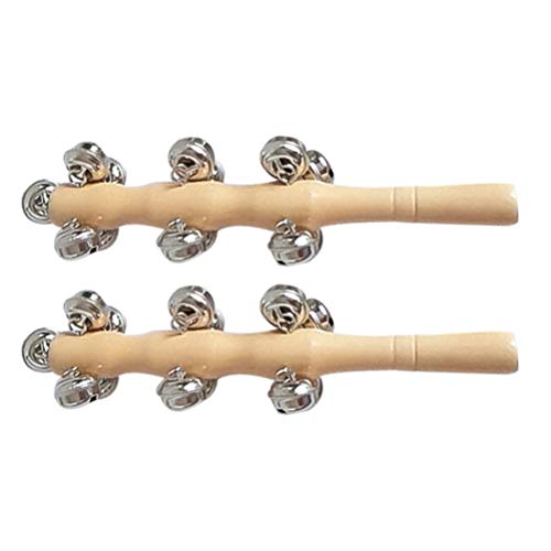 NUOBESTY 4 Peças de Sinos de Mão de Trenó de Madeira Mesa Escolar Sino Sinos Brinquedo Musical para