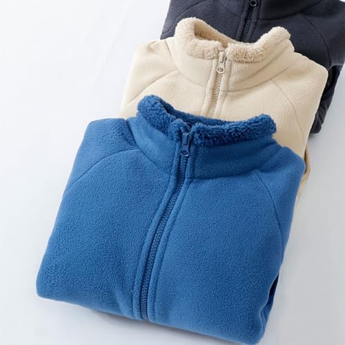 Youth Solid Full-Zip Polar Fleece Jacket for Boy Girl Fuzzy Fleece Sweatshirt Kids Sherpa Lining Outerwear Soft Winter Coat2