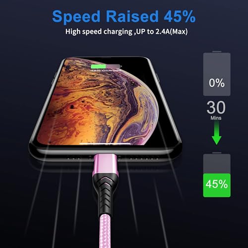 Image of Durcord USB C Cable,2Pack 6ft Fast USB Type C Charging Cable for Android /Phone /Pad /Laptop, Type C Charger Braided USB Cable Compatible with iPhone 15 Pro /Plus /Max /Android /Phone /Pad Rose Gold