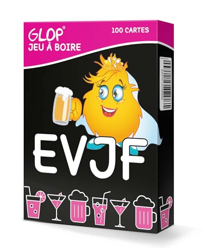 Glop EVJF – Jeu de Cartes à Boire pour Enterrement de Vie de Jeune Fille et Mariage, 100 défis créatifs, Format Portable pour Filles et amies, fête et...