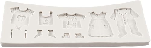 Miniatura 8 de Ropa de bebé Moldes de silicona para fondant para baby shower temático Cupcake Moldes para decoración de tartas Decoración de cupcakes Candy