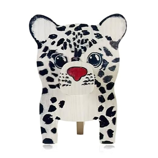 NHQZ NHQ Portaocchiali,Supporto per Occhiali da Vista in Legno 3D,Oggetti Decorativi per la Casa,Accessori Scrivania,Gadget Divertenti,Oggetti Casa(Neve Leopard)