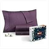 SGI Queen Size Pillow Case Egyptian Cotton Luxury Soft 1000 Thread Count Pillow Cover Plum Solid Sateen Weave for Soft & Silky Feel Long Staple Cotton Set of 2