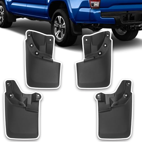 Image of 2016 Tacoma Mud Flaps Compatible with Toyota Tacoma 2016 2017 2018 2019 2020 2021 2022 2023 Mud Guards with Fender Flares (Except SR Models) Splash Guards 4pcs