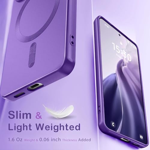 Image of DIZORO Samsung S26 Plus case Compatible with Mag Safe Matte Luxury Metallic Luster Flexible TPU Shockproof Back Cover with Camera Protector Lens - Violet