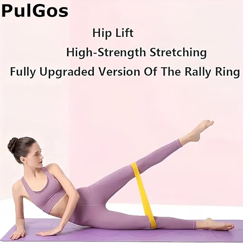 Image of PulGos Natural Rubber Heavy Resistance Bands for Workout & Fitness - Premium Elastic Bands for Muscle Stretching,Strength Training,Yoga,Pilates,Physical Therapy & Full Body Exercise - Set of 5 Levels