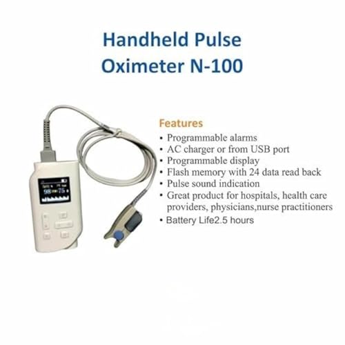 Image of Handheld Pulse Oximeter | Professional SPO2 & Pulse Rate Monitor with TFT LCD Display | Rechargeable Finger Oximeter | Ideal for Hospital, Clinic & Home Health Use (Adult)
