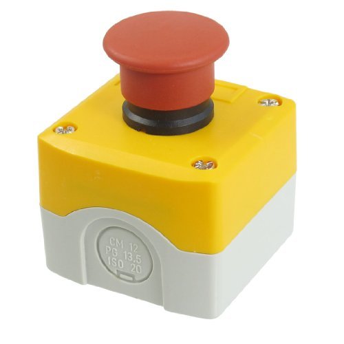 Plastic Shell SPST Momentary Red Mushroom Push Button Switch 240V 3A