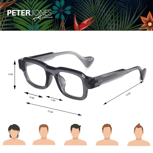 Image of Peter Jones Lenses Unisex Broad Frame Square UV /UB Protected Non-Polarized Sunglasses Medium (3809)