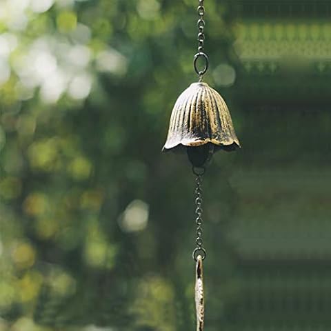 Jsacemxi Japanese Traditional Lucky Small Wind Chimes for Outside, Iwachu Cast Iron Bless Temple Wind Bell Memorial and Sympathy Leaf Wind Chimes Indoor Garden Bell, Patio, Balcony (Maple Leaf) Cover