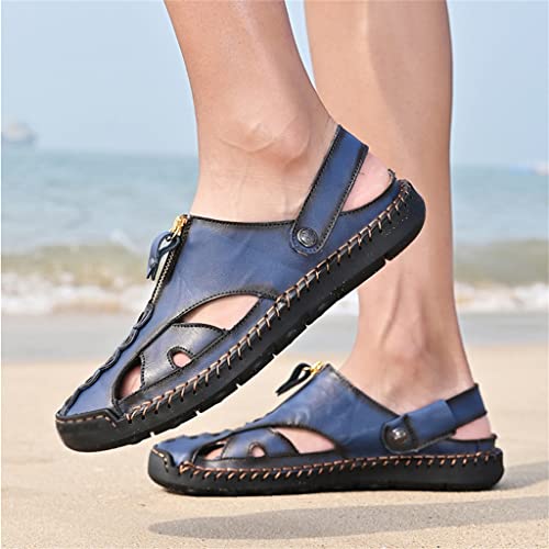 Men's Sandals Breathable Beach Shoes Leisure Flats Men Casual Shoe Slip on Retro Sandals(47)2