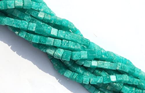Perles amazonite naturelle cubes 4-6mm pour créer vos bracelets d'été