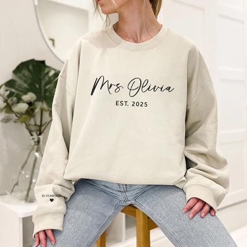 GODMERCH Custom Embroidered Mrs Sweatshirt - Future Mrs Hoodie, Bride Sweatshirts, Gifts for Her Wedding Bride to Be Bachelorette Party Bridal Shower Engagement2