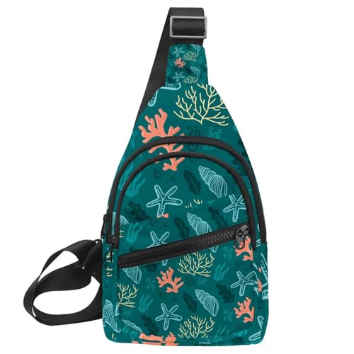 Sac à bandoulière vert foncé en forme d'étoile de mer pour voyage
