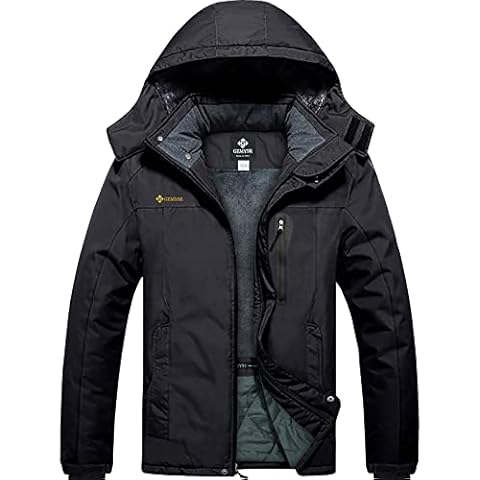 GEMYSE Men's Waterproof Ski Jacket with Hood Cover