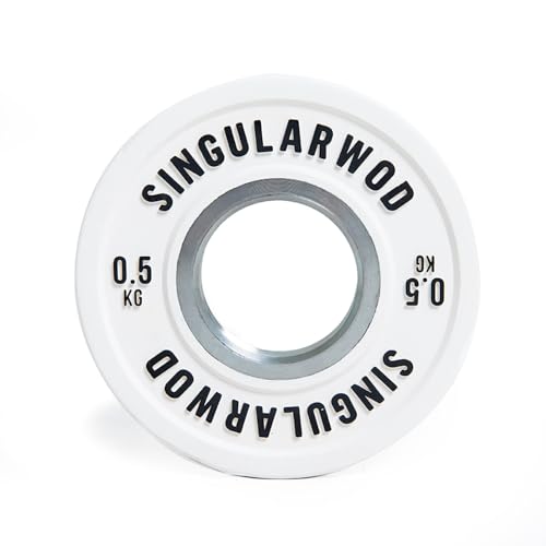 Disco Fraccional Training Croma SINGULARWOD. Disco Fraccional para Barras Olímpicas. (0,5 kg - 2,5 kg) Discos individuales para musculación. Disco 0,5kg 50 mm (Blanco)