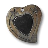 Art. Nr.: 1483bf Knopfparadies - Toller Trachten-Anhänger aus echtem Büffelhorn: geschnitztes Herz, rustikaler Stil, Perfekt für Trachten, Landhausmode oder Kostüme. Größe: ca. 50x50mm.