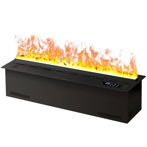 Chimenea de agua eléctrica atomizada 3D con humidificador integrado, sistema de recarga automática y efectos de llama realistas para el hogar y espacios comerciales (80 x 24 x 18 cm)