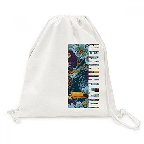 Sac à dos en toile motif orchidée oiseau idéal pour vos promenades en ville