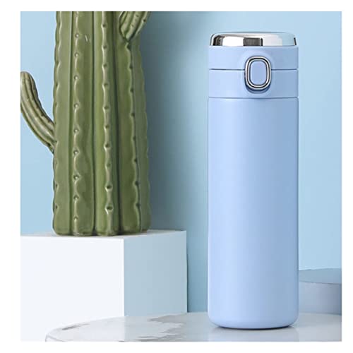 Botella de aislamiento inteligente de acero inoxidable, termo digital, taza de agua portátil de alta gama para estudiantes (azul, 65 x 200 mm)