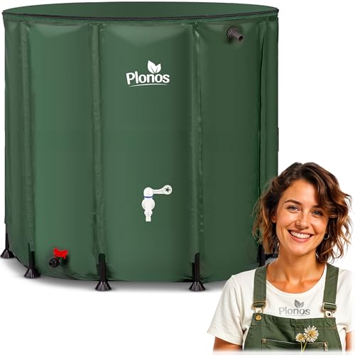 Plonos Regentonne Regenfass 1000 L Mit Auslaufhahn PVC UV Beständig 96 x 120 cm Grün Plonos Regentonne Regenfass 1000 L Mit Auslaufhahn PVC UV Beständig 96 x 120 cm Grün