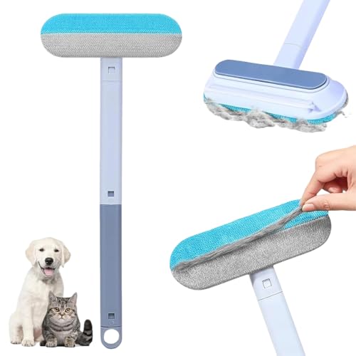 Cepillo Quita Pelos Mascota, pet hair remover,Cepillo Multifuncional para Eliminar el Pelo de Mascotas 4 en 1,Cepillo Quitapelos Mascotas para Muebles,Alfombras, Ropa de Cama, Mango Largo