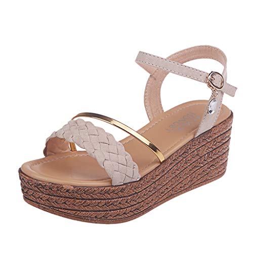 Fannyfuny_Zapatos de Verano Sandalias Mujer Sandalias de Tacón Sandalias de Vestir Sandalias Mujer Cuña Mujeres Sandalias de Punta Abierta Sandalias de Playa Banda 35-39