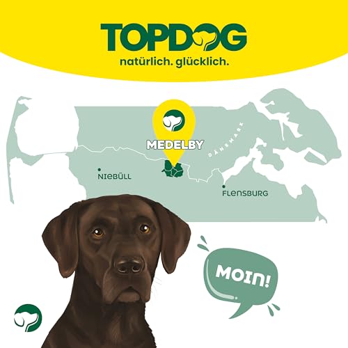 Topdog Büffelohren für Hunde 50 Stück - Wie Rinderohren - Ganze getrocknete Rinderohren für Hunde ohne fettige Muschel - Knabberohren mit Kauspaß, Genuss und Pflege
