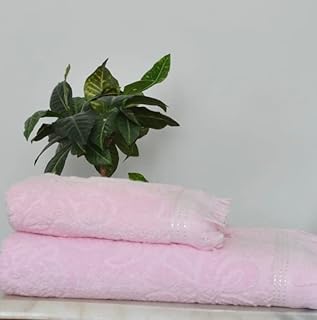 Mercigo Trading - 2 Piece Premium Towel Set, 1 Bath Towels, 1 Hand Towels 600 GSM 100% Ring Spun Cotton Highly Absorbent Towels for Bathroom, Gym, Hotel and Spa (Rose)