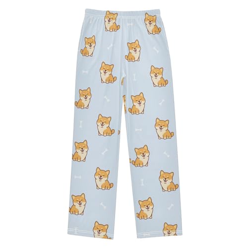Boys' Pants Cute Yellow Dog Long Bottoms Jogger Pants Elastic Waist Trousers with Pockets S-XL