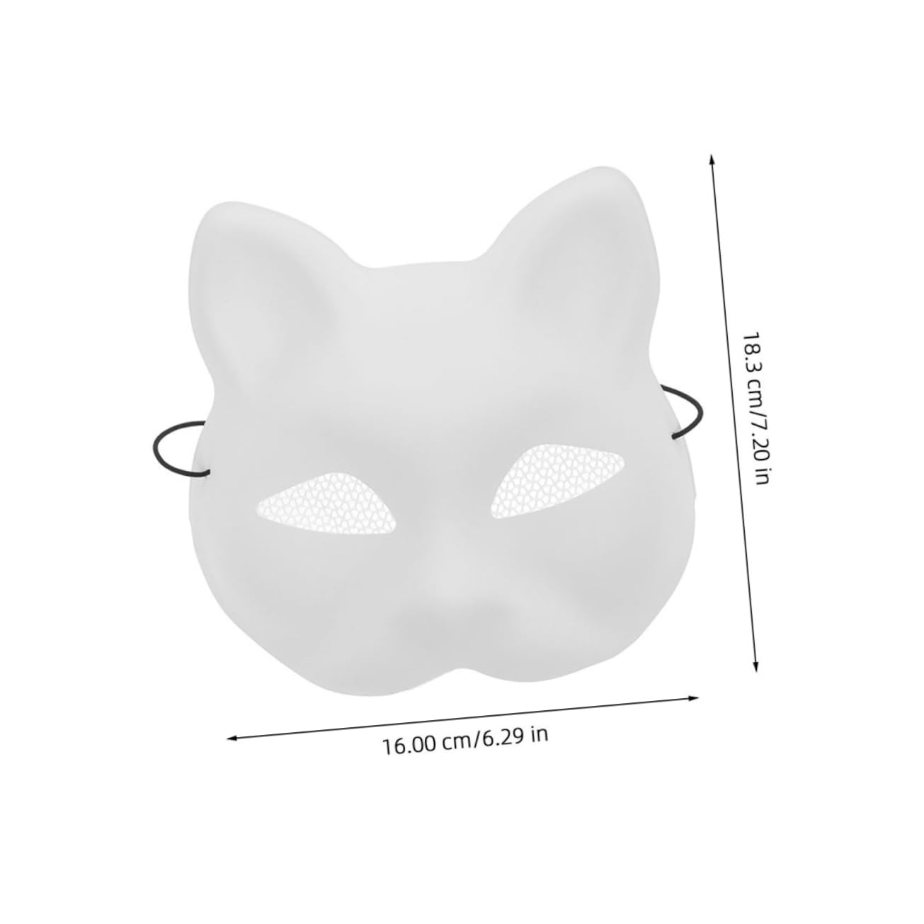 STOBAZA 4pcs Blank Cat Masks for Hand-painting Matte Plastic Animal Masks with Mesh Eyes for Cosplay Parties Creative Craft Projects and Masquerade Events