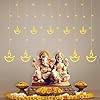 One94Store 12 Diya LED Curtain String Lights – 138 LEDs, 8 Flashing Modes, Warm White Copper Wire Decorative Lights for Diwali, Christmas, Wedding, Home & Patio (Pack of 1) #1